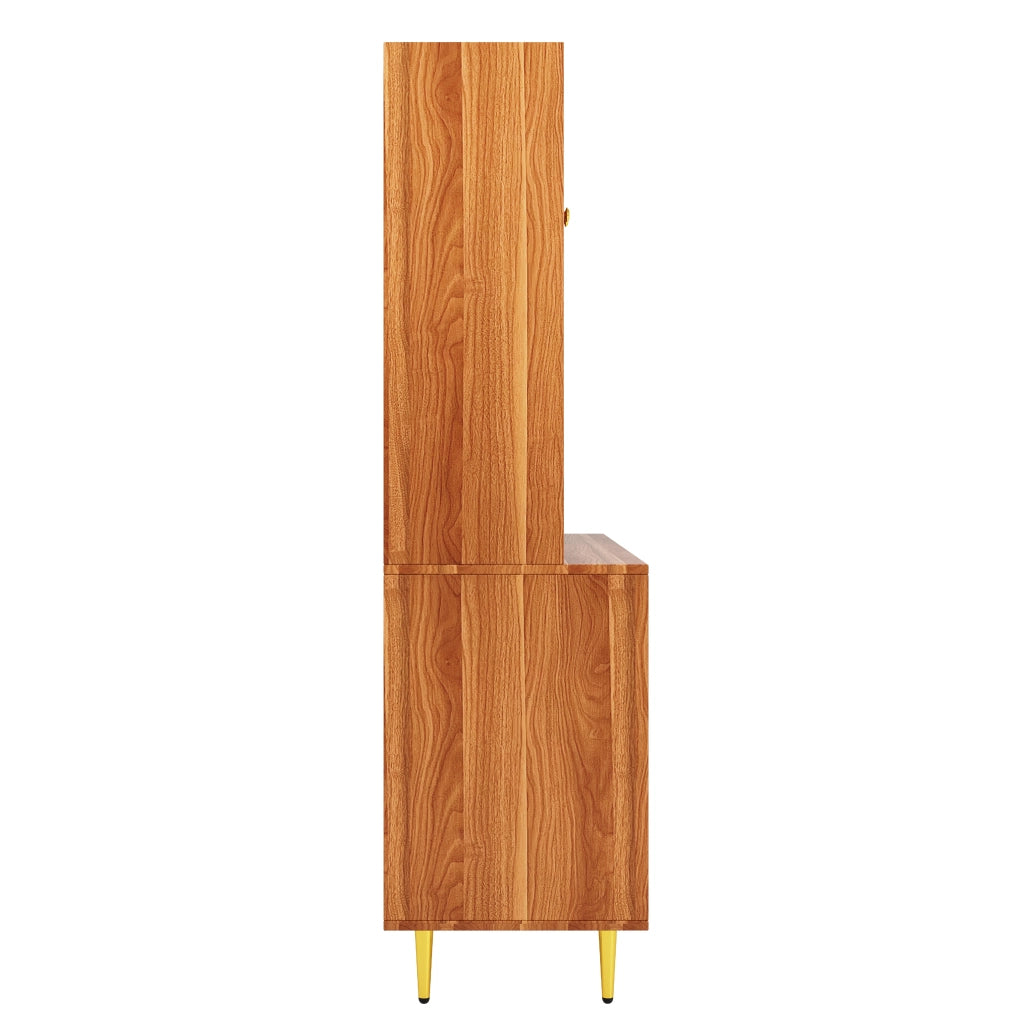 MADIA ALTA 145x39x171 cm MDF Noce con porta in vetro Chagong