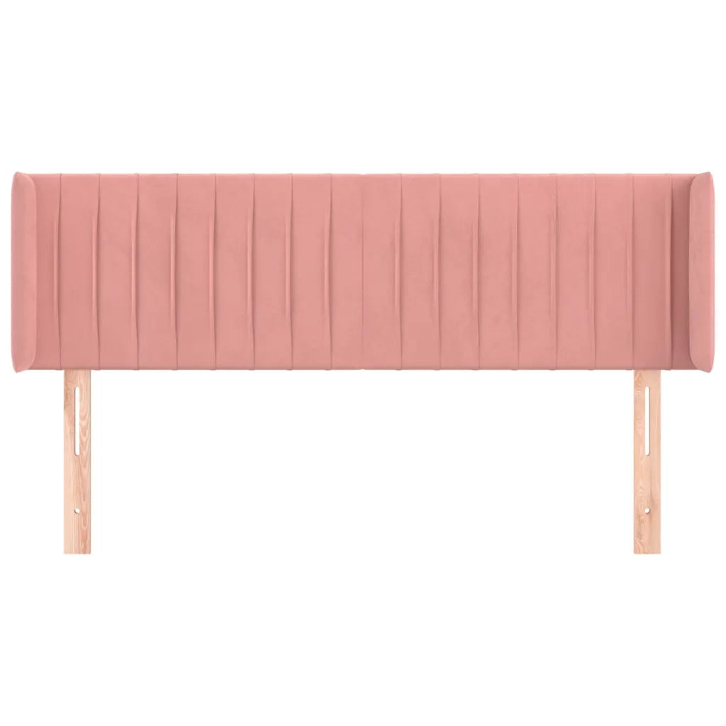 Testiera ad Orecchio Rosa 147x16x78/88 cm in Velluto 3119059