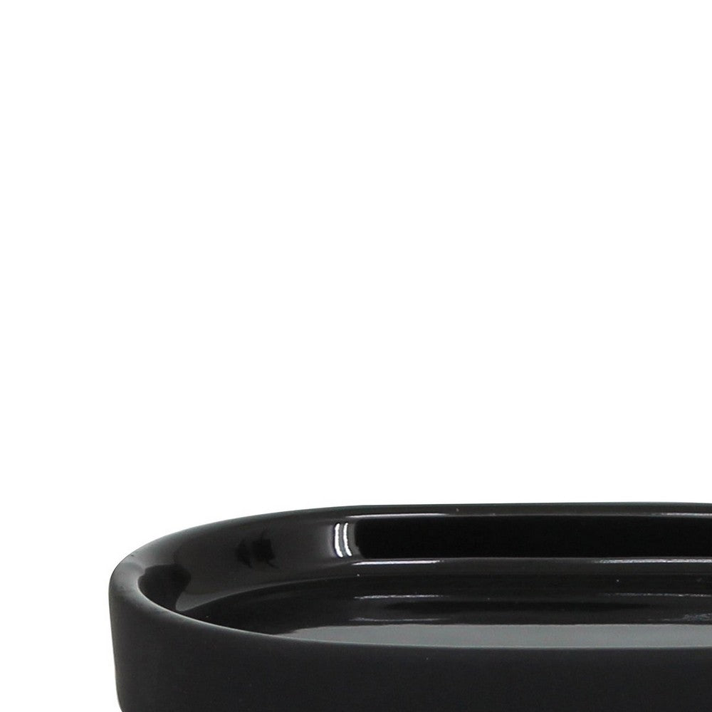 Portasapone nero in ceramica - Serie Black