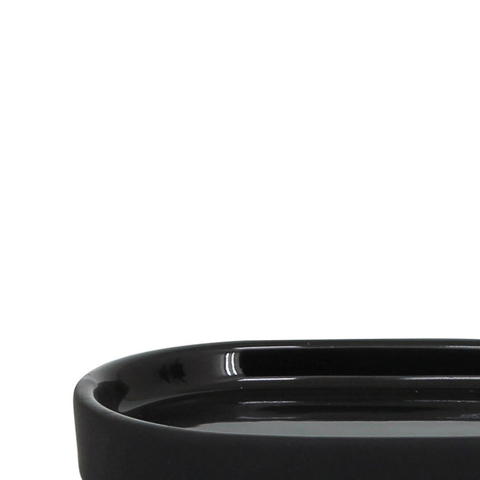 Portasapone nero in ceramica - Serie Black