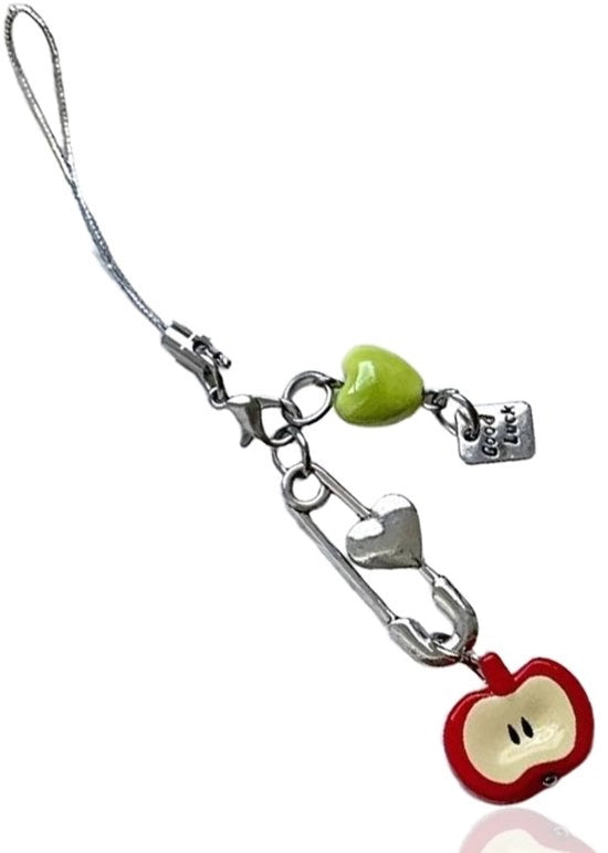 Accessorio per telefono con design a tema mela - Lanyard per telefono - Hanger antiverlies - Accessorio per telefono - Hanger per telefono - Accessorio leggero - Lanyard per telefono