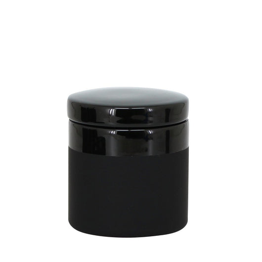 Barattolo porta cotone nero con coperchio - serie Black
