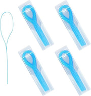 Flessa a doppia estremità blu per l'inserimento del filo di dentifricio - flessa multifunzionale per retini - fili per impianti - 4 pezzi