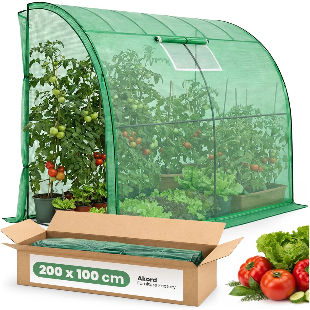 Serra da giardino addossata con struttura in metallo e telo in PE 1 porta 1 finestra Verde 100x200x210 cm