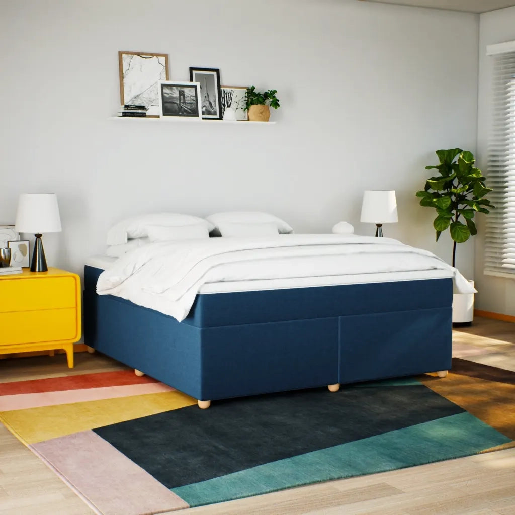 Giroletto a Molle con Materasso Blu 180x200 cm in Tessuto 3285400