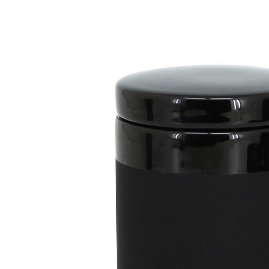 Barattolo porta cotone nero con coperchio - serie Black