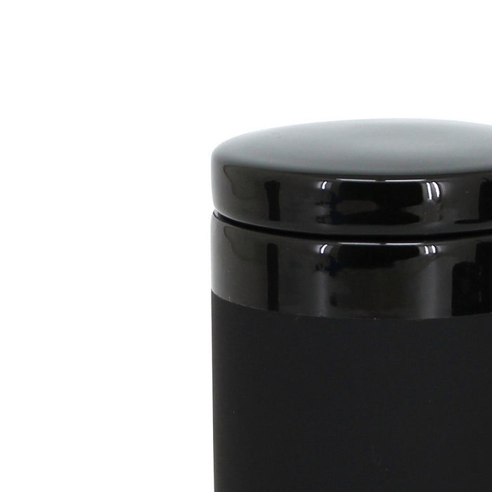 Barattolo porta cotone nero con coperchio - serie Black