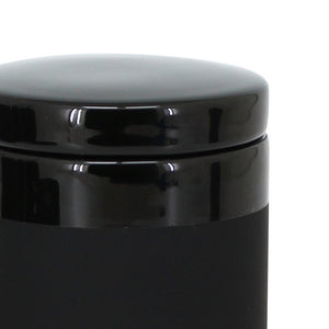 Barattolo porta cotone nero con coperchio - serie Black