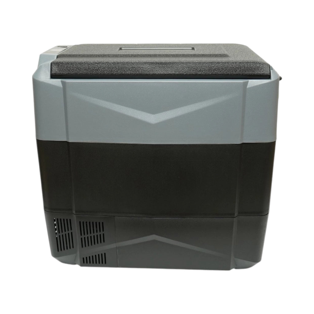 Frigorifero per auto 55L con compressore 12V-24V-220V, 60W, display LCD, doppia zona di raffreddamento, USB 630x390x590mm