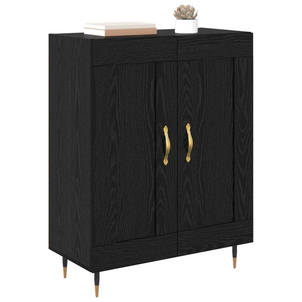 Credenza | Madia | Buffet da pranzo | Armadio da pranzo Rovere Nero 69,5 x 34 x 90 cm Legno multistrato