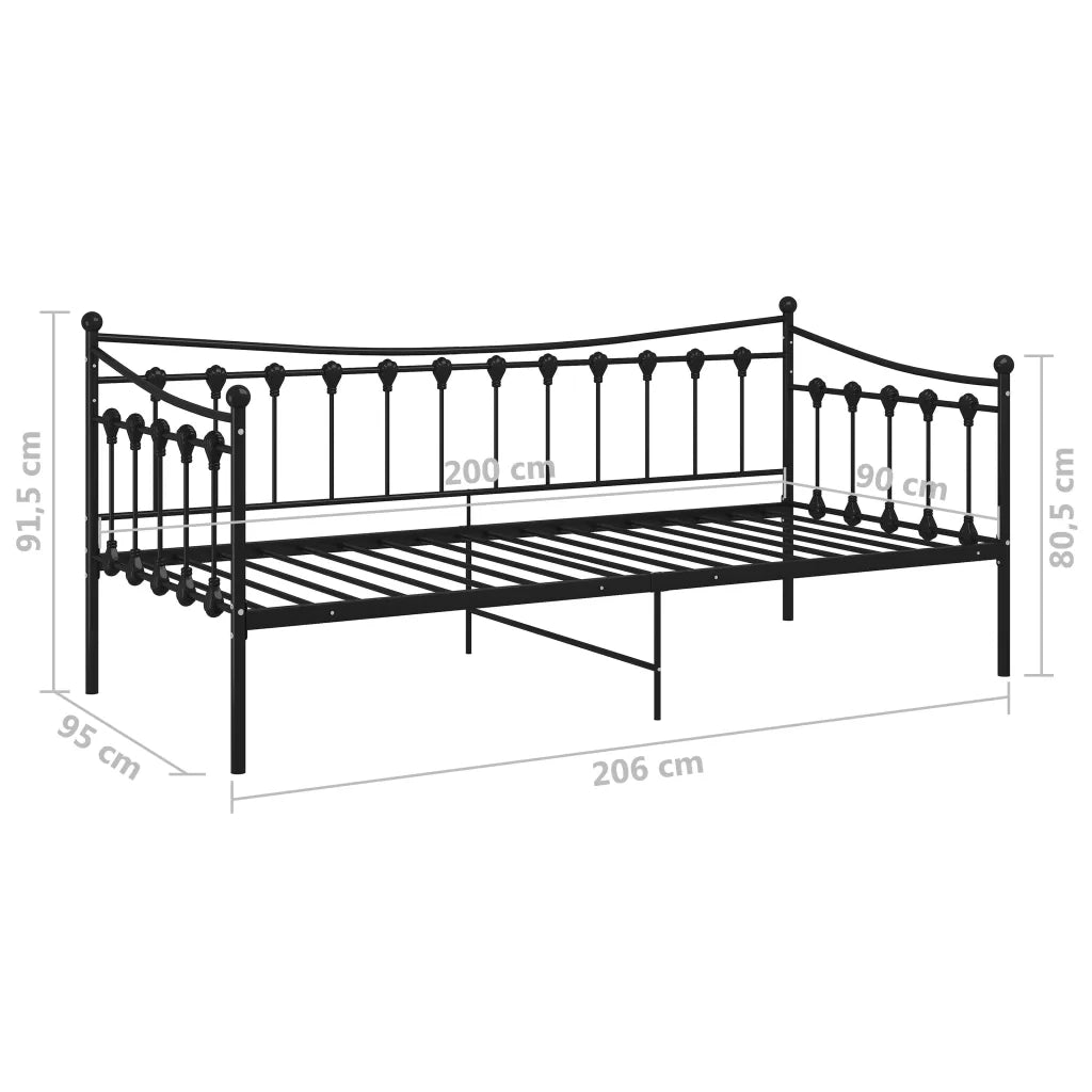 Telaio Divano letto | Sof¨¤ letto | Letto singolo Nero in Metallo 90x200 cm