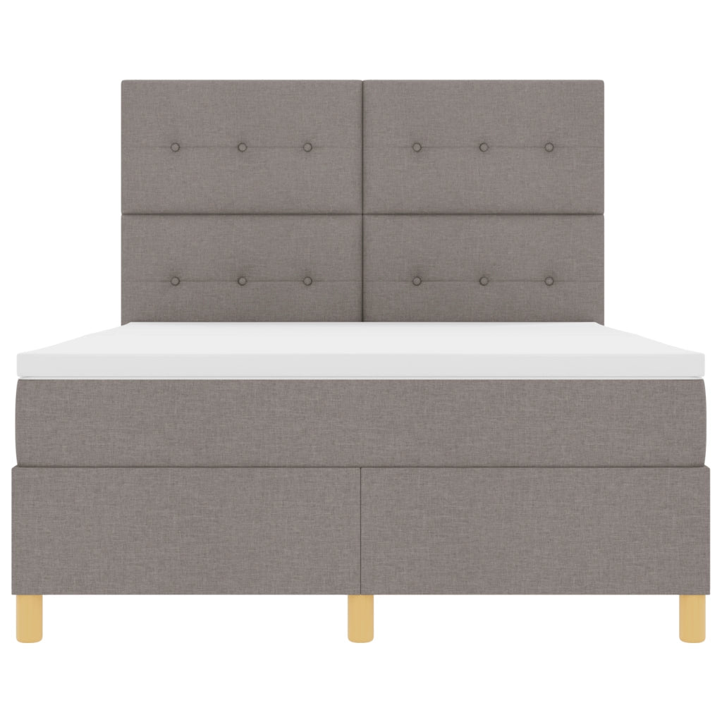 Letto Box Spring con Materasso Tortora 160x200 cm Tessuto