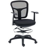 Sedia da ufficio regolabile con poggiapiedi ¨C zephmum ¨C nero 59x59x115 cm