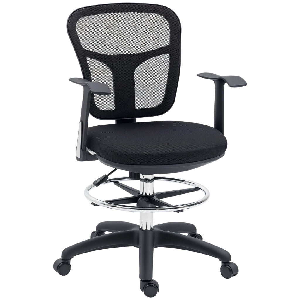 Sedia da ufficio regolabile con poggiapiedi ¨C zephmum ¨C nero 59x59x115 cm