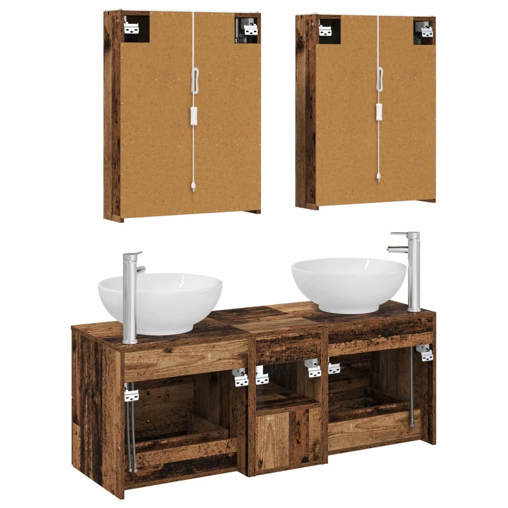 Set di mobili per il bagno 5 pcs Legno antico 3406973
