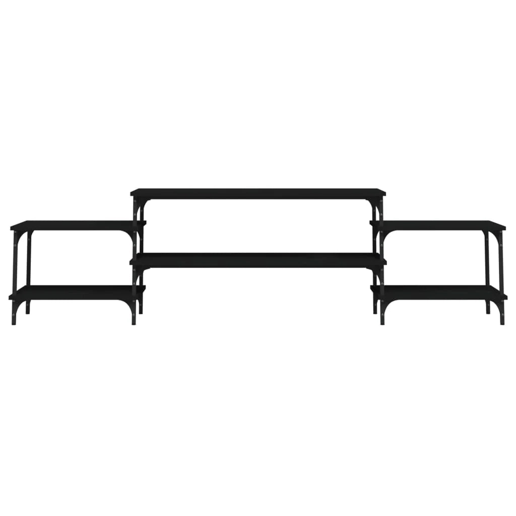 Mobile TV multimediale mensola TV credenza mobile TV sala da pranzo soggiorno camera da letto 197 x 35 x 52 cm legno ingegnerizzato nero 02_0026103