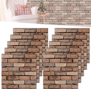 10 pezzi di pannelli 3D a mano per parete in PVC autoadesivi con aspetto di mattoncino rosso - impermeabili - rivestimento per parete per cucina e soggiorno decorativo.