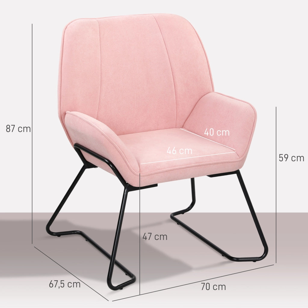 Poltrona in Velluto con Gambe in Metallo ¨C Xylo ¨C Rosa