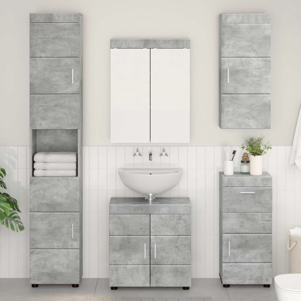 Armadio da bagno a muro TULUM Grigio cemento 37 x 24,5 x 86 cm 880334