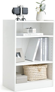 Libreria a 3 Piani, Scaffale Multifunzionale con Ripiani Regolabili e Dispositivo Antiribaltamento, per Soggiorno, Camera da Letto, Studio, 50 x 30 x 75 cm (Bianco)