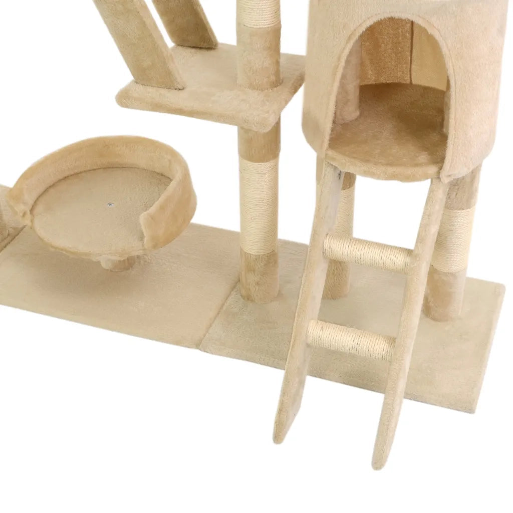Albero per Gatti con Tiragraffi in Sisal 230-250 cm Beige 170619