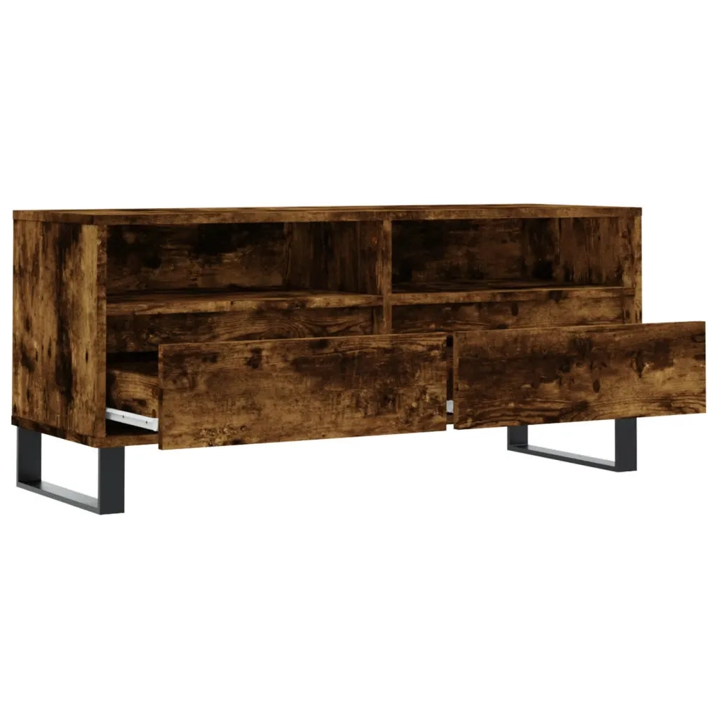 Mobile TV Rovere Fumo 100x34,5x44,5 cm in Legno Multistrato 831249