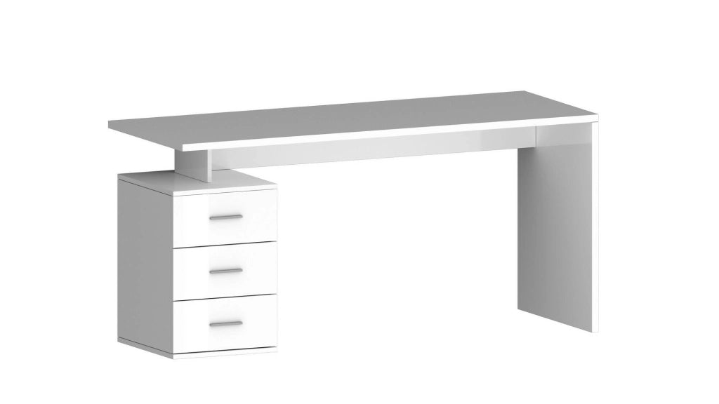 Abisse, Scrivania Modulabile, 160x60x75h cm Bianco Lucido