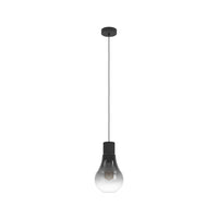 Lampadario Moderno Chasely 1 Luce Acciaio Nero Diffusore Nero