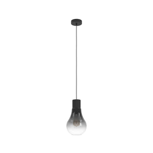 Lampadario Moderno Chasely 1 Luce Acciaio Nero Diffusore Nero