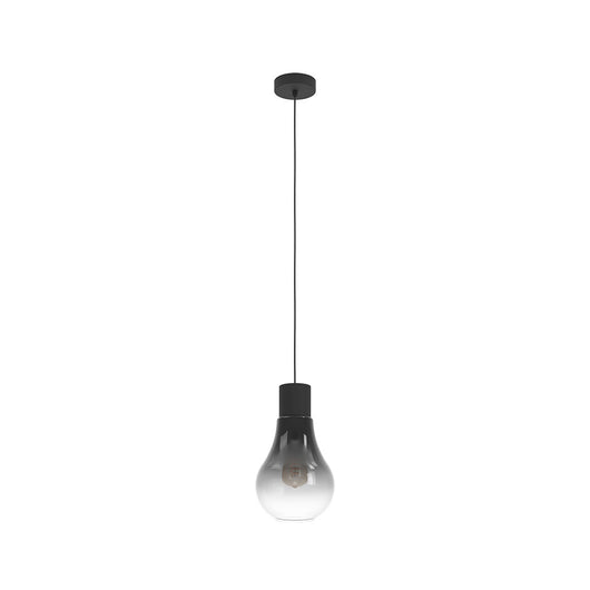 Lampadario Moderno Chasely 1 Luce Acciaio Nero Diffusore Nero