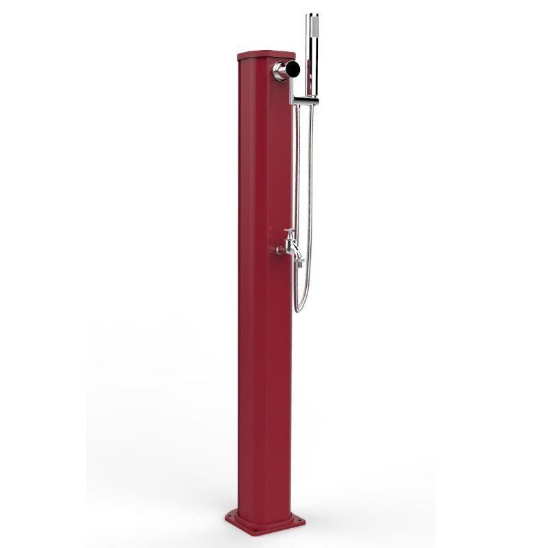 Doccia Solare In Alluminio Jolly Go 17,5Lt Con Doccetta Mobile E Lavapiedi Colore Rossa Cv-Jg180/3027