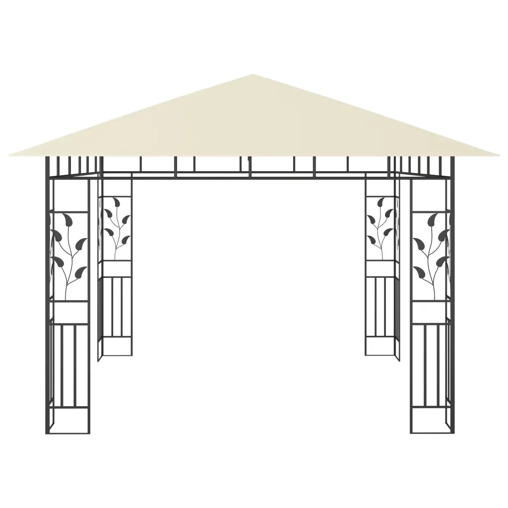 Gazebo con Zanzariera 3x3x2,73 m Crema 180 g/mÂ²