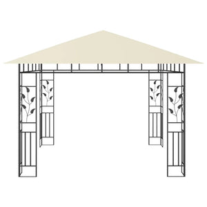 Gazebo con Zanzariera 3x3x2,73 m Crema 180 g/mÂ²