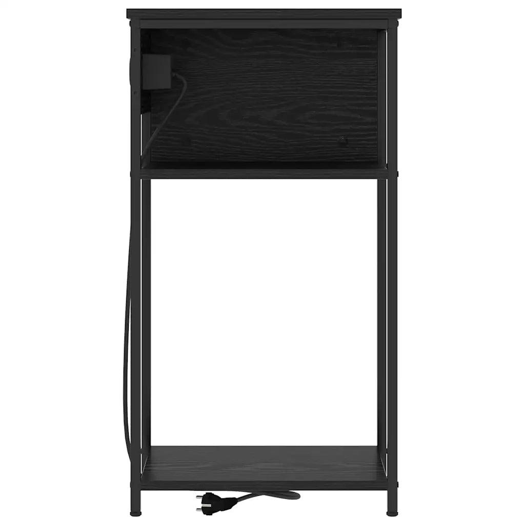 vidaXL Armadio da Notte Rovere nero 28.1 x 40.9 x 75 cm