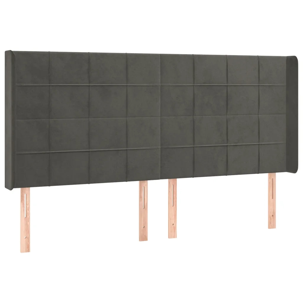 Testiera | Testata a LED Grigio Scuro 183x16x118/128cm inTessuto