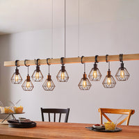 Lampadario Industrial Townshend 5 9 Luci Metallo Nero E Marrone