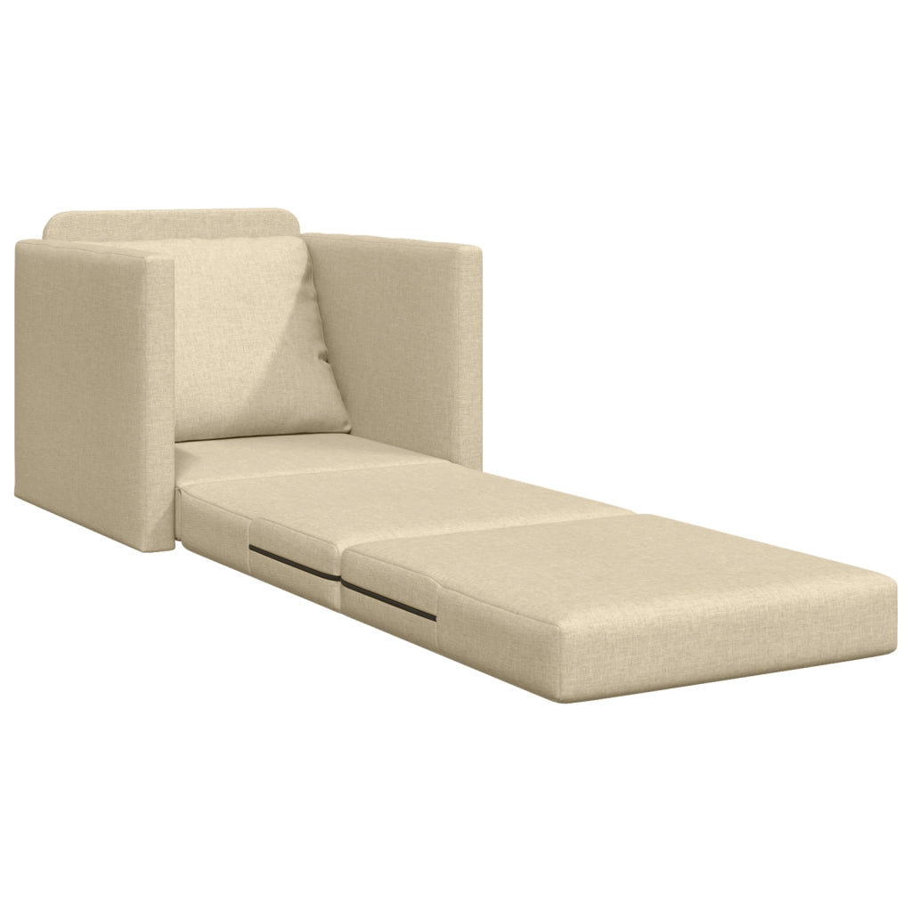 Divano Letto 2 in 1 Panna 74x77x81 cm Tessuto
