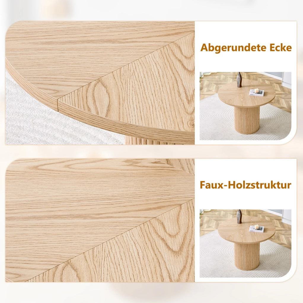 Set da pranzo con tavolo rotondo in MDF e sedie in PU
