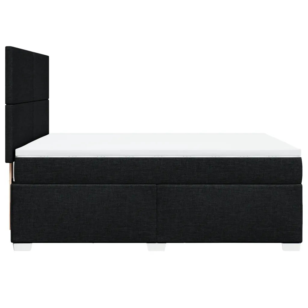 Giroletto a Molle con Materasso Nero 140x200 cm in Tessuto