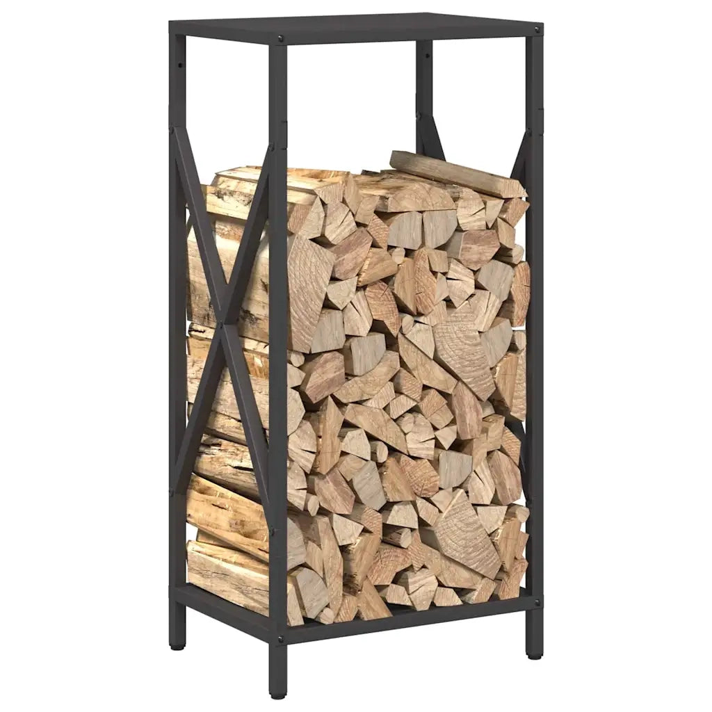 Rastrelliera per Legna da Ardere Nera 34x25x70 cm 864319