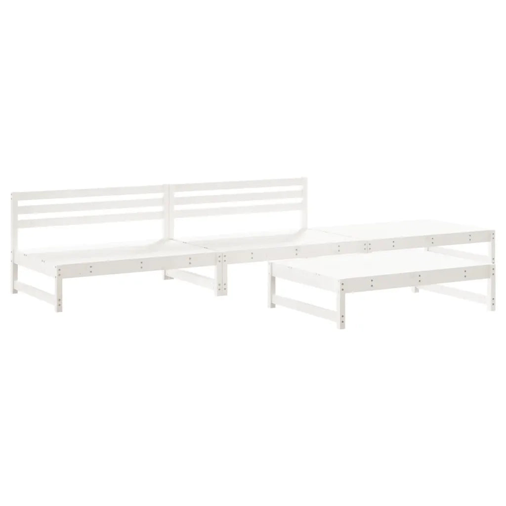 Set Salotto da Giardino 4 pz Bianco in Legno Massello di Pinocod mxl 70244