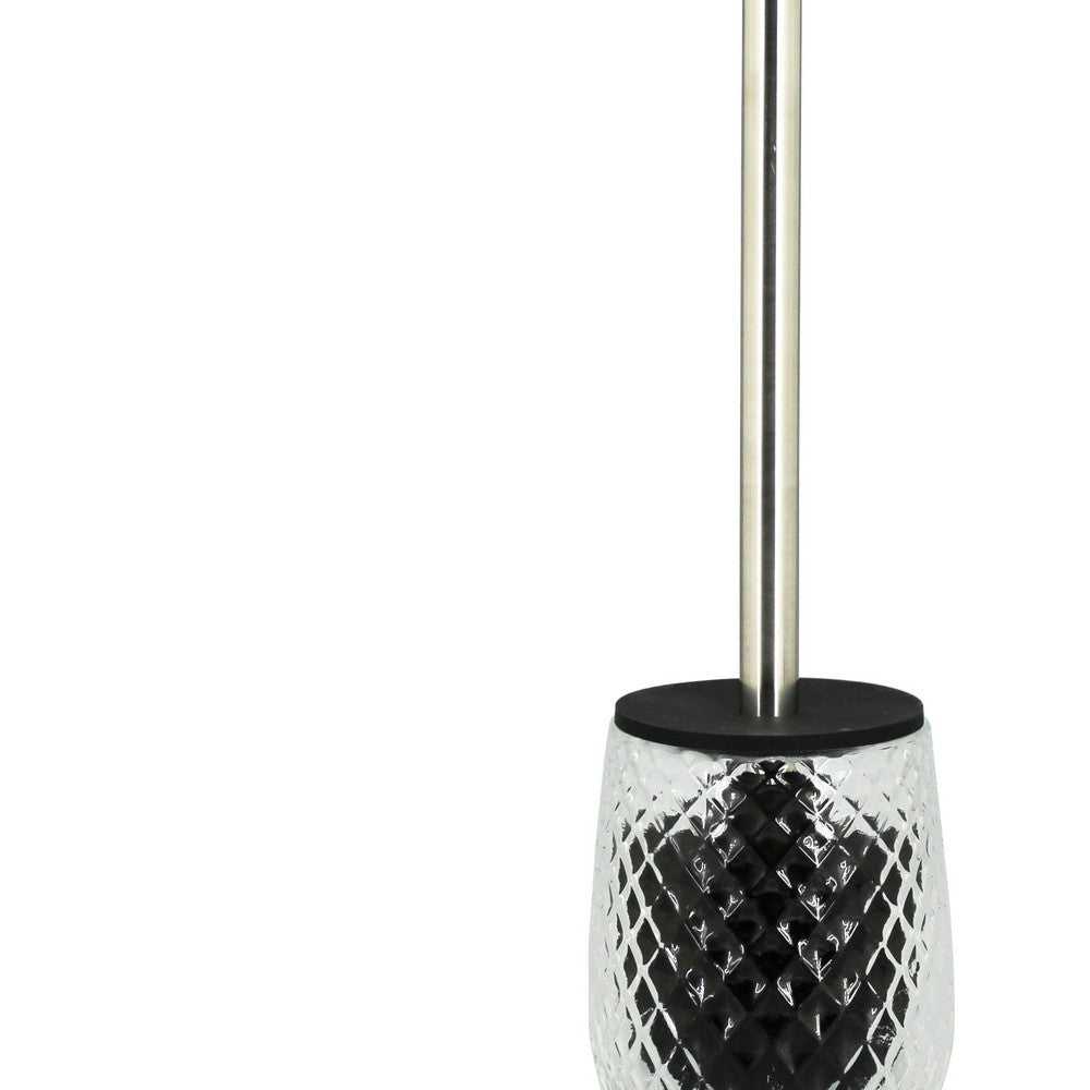 Portascopino in vetro trasparente - serie Ghiaccio