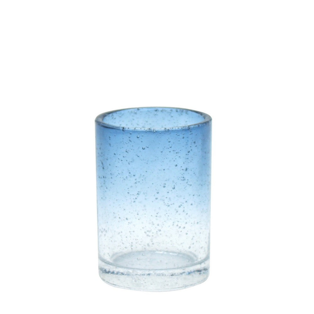 Bicchiere in vetro azzurro sfumato - serie Drops