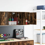 Pensili per Garage 2 pz Rovere Fumo in Legno Multistrato 860634