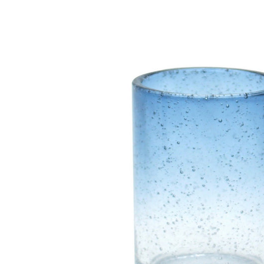 Bicchiere in vetro azzurro sfumato - serie Drops