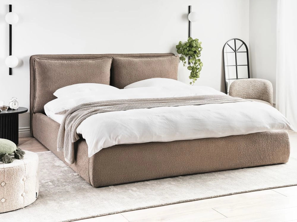 Letto matrimoniale marrone con contenitore 180 x 200 cm camera da letto moderna