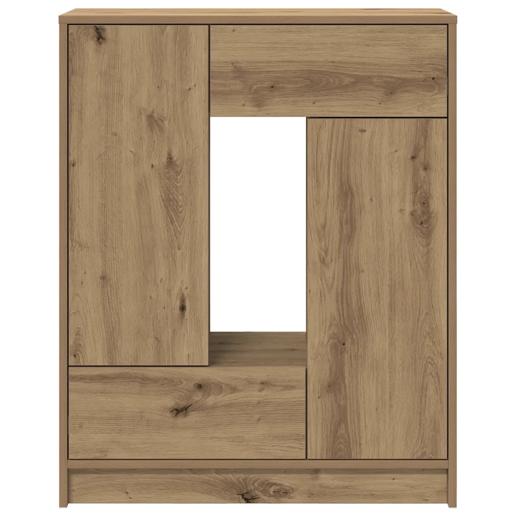 Credenza con Cassetti e Ante-Buffet-Armadio da cucina Rovere Artigianale 73x31x90 cm