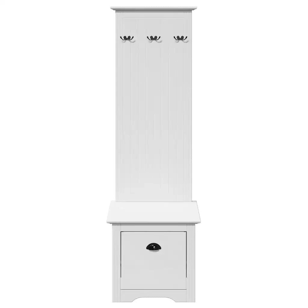 Mobiletto da Ingresso con Ganci BODO Bianco 50x40x157 cm 4016872