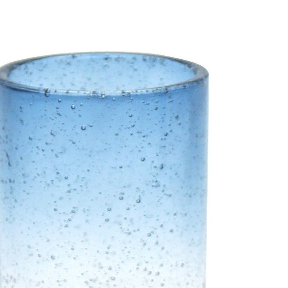 Bicchiere in vetro azzurro sfumato - serie Drops