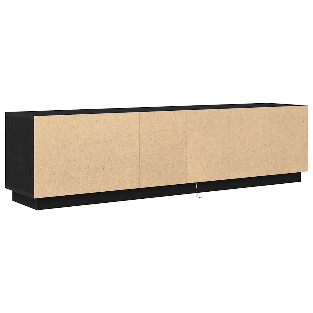 Mobile TV | Armadietto TV | Mobile Porta TV con Luci LED Rovere Nero 193,5x41x50 cm
